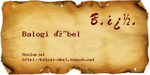 Balogi Ábel névjegykártya