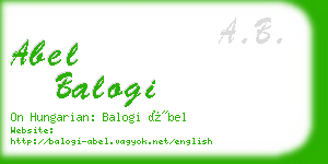 abel balogi business card